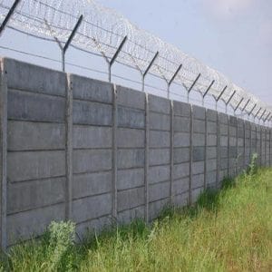 Precast Wall With GI Barbed Wire Fencing in Chikhli